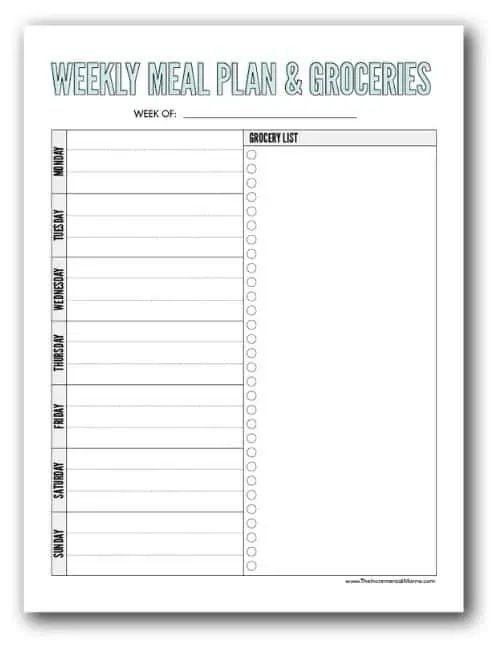 Free Printable Weekly Meal Planner & Grocery List | Weekly meal planner ...