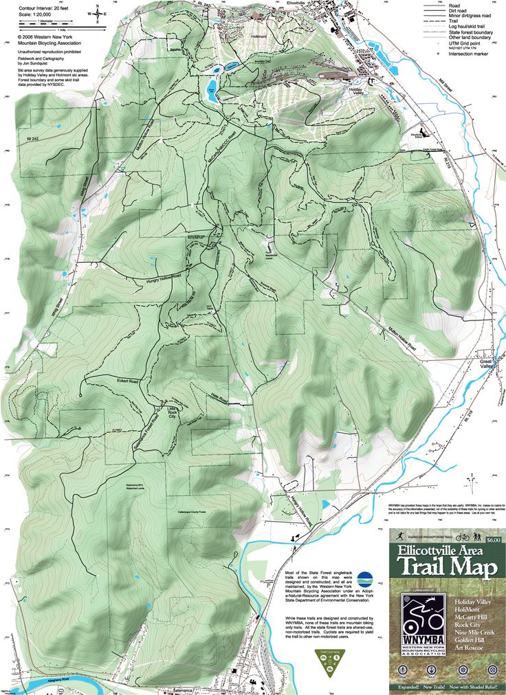 Ellicotsville, NY | Map, Trail maps, Ellicottville