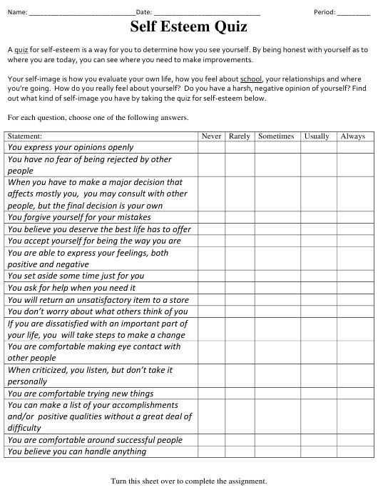 Self Esteem Worksheets, Self Esteem Activities, Mental Health ...