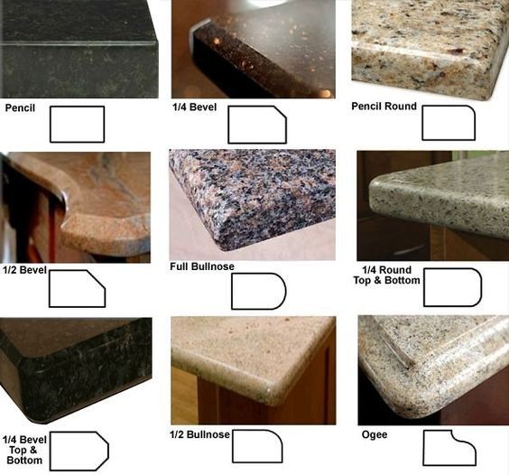 the different types of granite counter tops are shown in this image, and there is also information about them