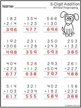 3 Digit Addition Without Regrouping | Regrouping, Counting money ...