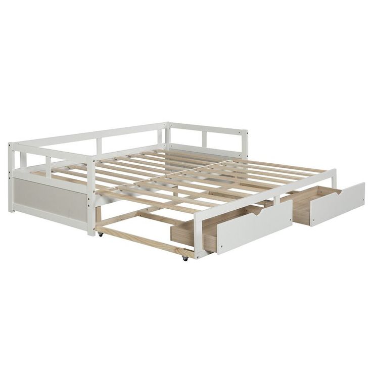 Latitude Run® Bahily Twin Bed with 2 Drawers | Wayfair | Wooden daybed ...