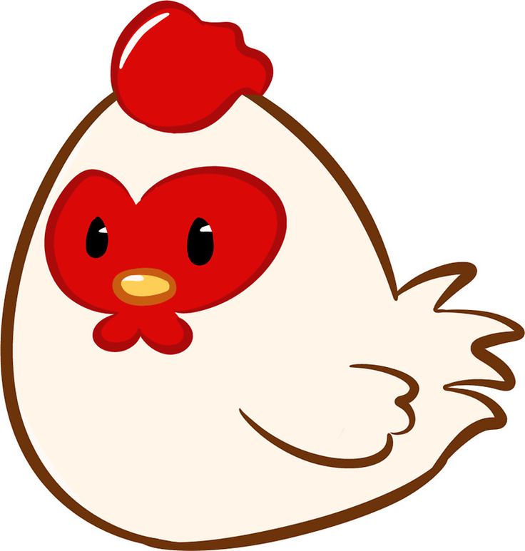 a cartoon chicken with a red heart on its head