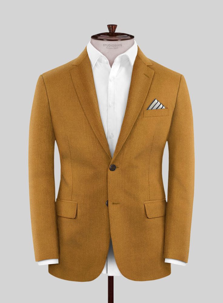 Become the center of attention when you slip into our Italian Turna Mustard Flannel Jacket. Expertly crafted from Super 120's pure wool fabric, this jacket boasts a polished finish that gracefully conforms to your body, providing exceptional comfort. Its vibrant, sun-kissed mustard color exudes luxury and warmth, making it an essential addition to your winter wardrobe. This jacket offers a sophisticated and formal option, enhancing your winter fashion with extra charm. Step out confidently and l British Khaki, Brown Tweed, Herringbone Tweed, Tweed Suits, Flannel Jacket, Crisp White Shirt, Silk Suit, Linen Suit, Linen Jacket