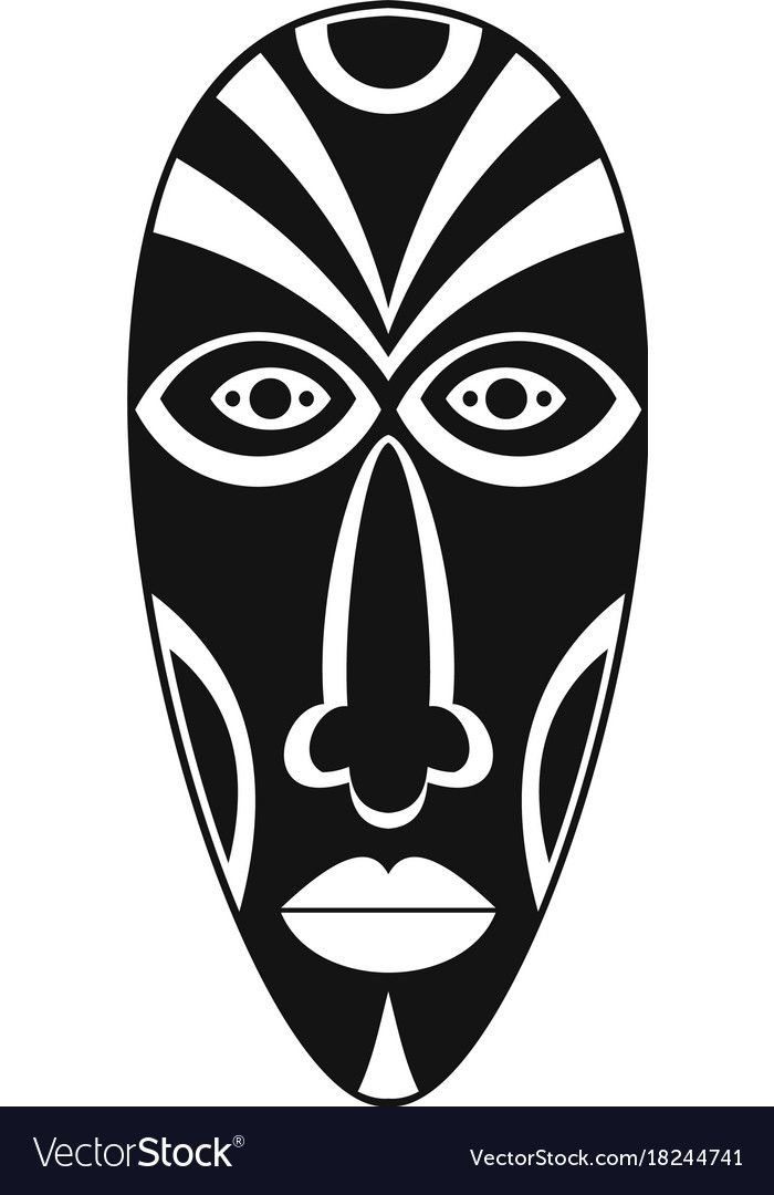 an african mask with eyes and nose in black and white colors on a white ...