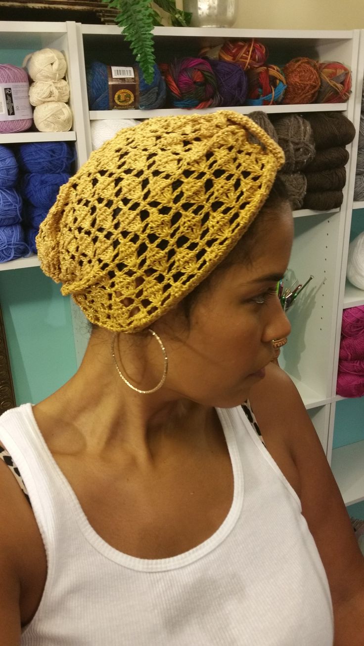 "This listing includes 1 crochet pattern for the Cluster Stitch Turban (Original Version) (only). Turban is easy to make using only 1 repetitive stitch pattern. Pattern Includes Sizes: S (M-L) Crochet Skill Level: Easy Finished Measurements: 19 (20, 21)\" circumference (slightly stretched) Crochet Hook: US D3/(3.25)mm Recommended Yarn: #0 Lace Showing In: Aunt Lydia's Crochet Thread Metallic Size 10, Color Gold #154M Find the ENTIRE Head Wrap Collection here: http://www.ravelry.com/patterns/libr Head Wrap Crochet Pattern Free, Crochet Knitting Pattern For Yarn Hat, Crochet Hat Knitting Pattern With Yarn, Crochet Hat Knitting Pattern, Crochet Yarn Hat For Festival, Festival Crochet Hat Made Of Yarn, Crochet Beanie Patterns In Yarn, Crochet Beanie Patterns With Yarn, Bohemian Crochet Hat In Cotton Yarn