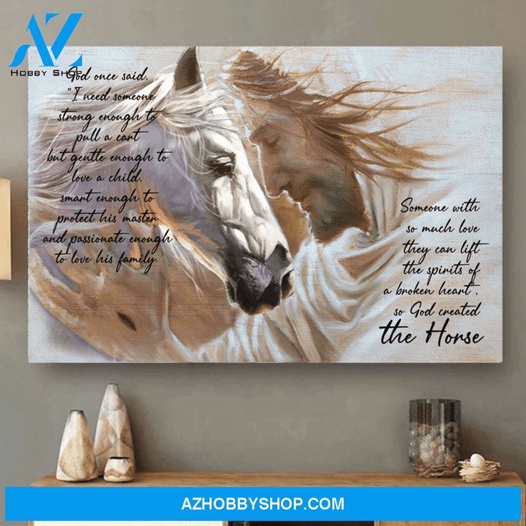 The Horse God Once Said Canvas | Jesus Hug Horse Canvas Wall Art, Wall Decor Visual Art Horses Wall Art, Horse Poster, Horse Canvas, Christian Wall Art, The Horse, Jesus, Canvas Prints, Wall Art, Canvas