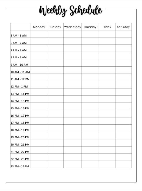 Weekly Schedule for students Student Timetable Daily Schedules, Semester Overview Template, Schedule Astetic, Weekly Timetable Template Aesthetic, Weekly Planner Template Student, Schedule For Students, College Schedule Organization, Template For Schedule, Study Schedule Aesthetic