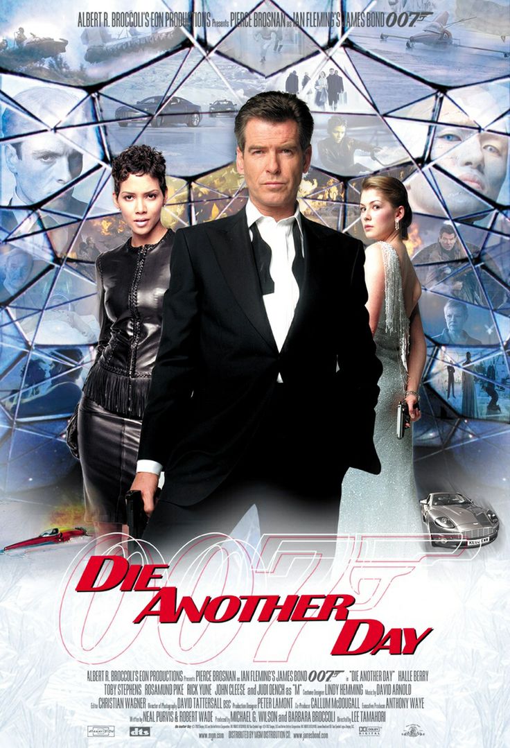 the movie poster for die another day, starring actors from left john bond as james bond and