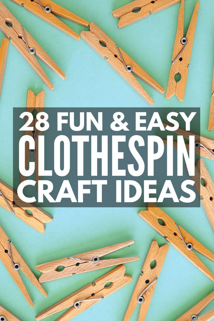 wooden clothes pins with the words 28 fun and easy clothespin crafts