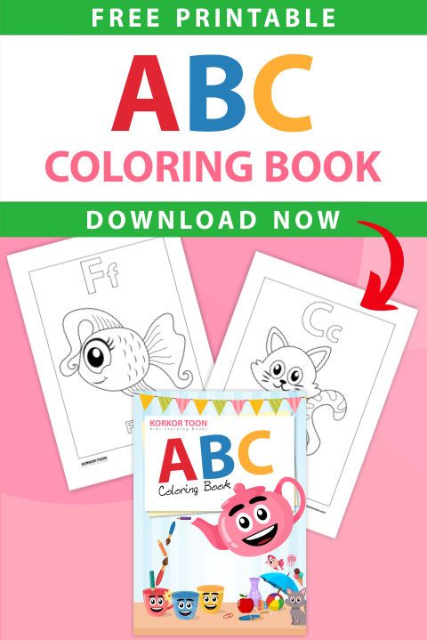 an abc coloring book with the title, free printable abc coloring book