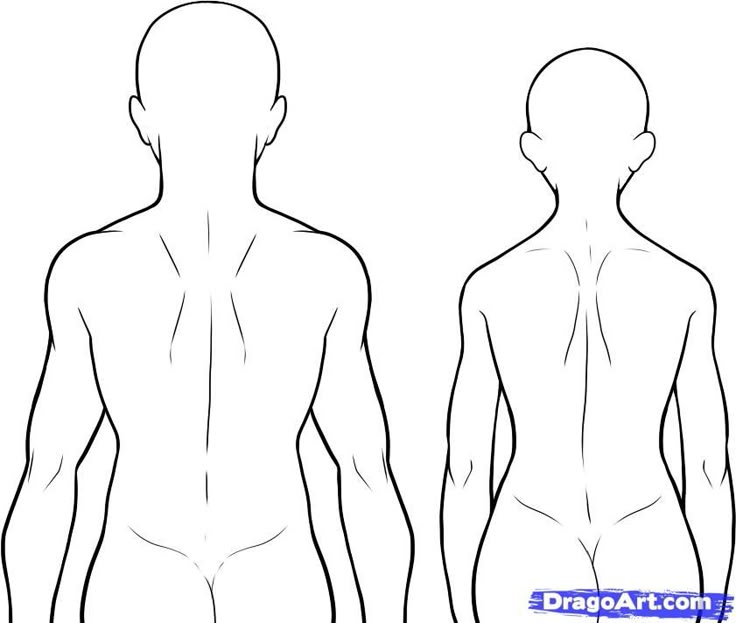 the outline of a man's body in three different positions, from front to back