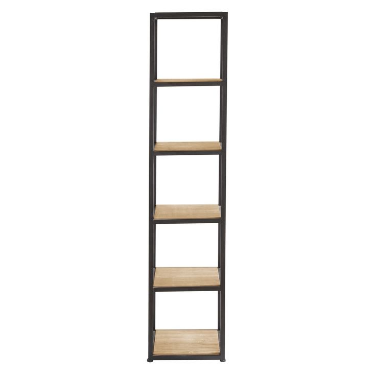 a tall shelf with three shelves on each side