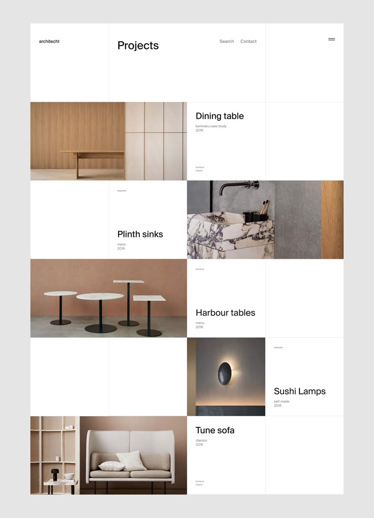 an image of a website page with different tables and chairs in it, including the table top