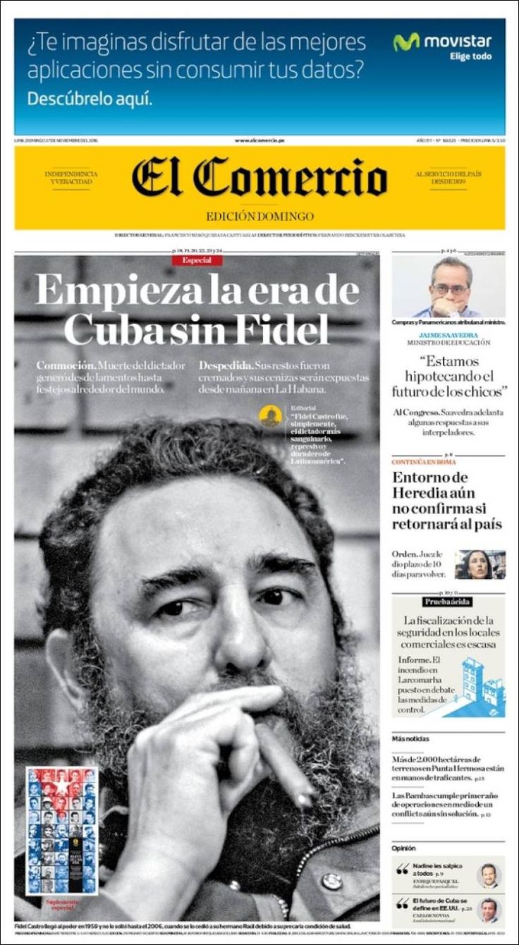 the front page of a spanish newspaper