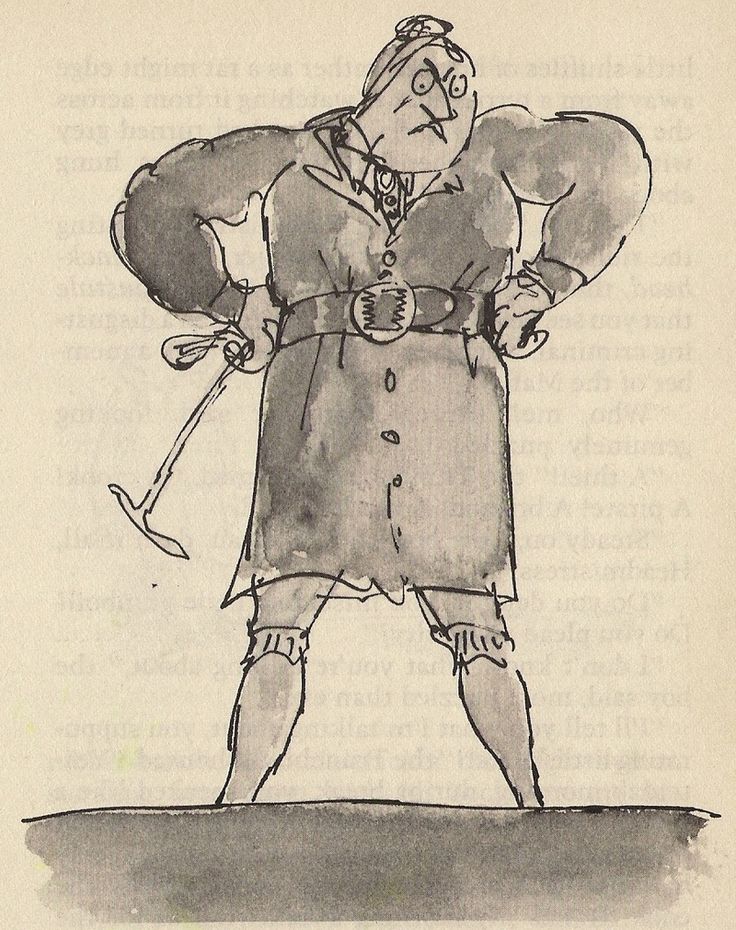 a drawing of a man in a trench coat