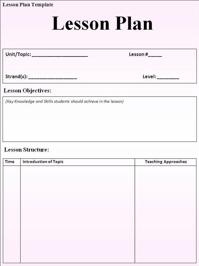 Sample Esl Lesson Plan Template | Lesson plan template free, Teacher ...