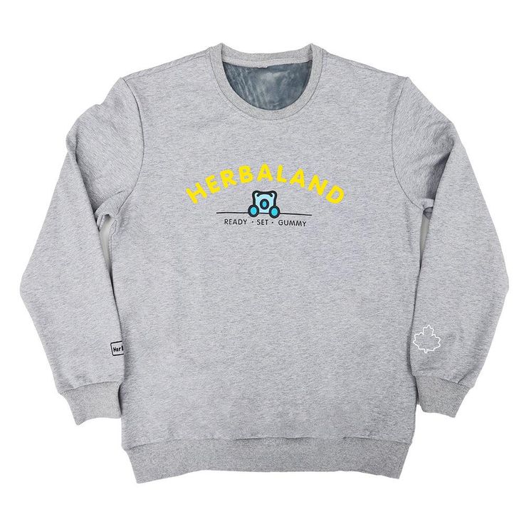 Grey Crewneck (Unisex) - Herbaland Vegan Gummies, All Vitamins, Blue Crewneck, Grey Crewneck, Weekend Sale, Big Bags, Stay Cozy, Extra Large, Graphic Sweatshirt