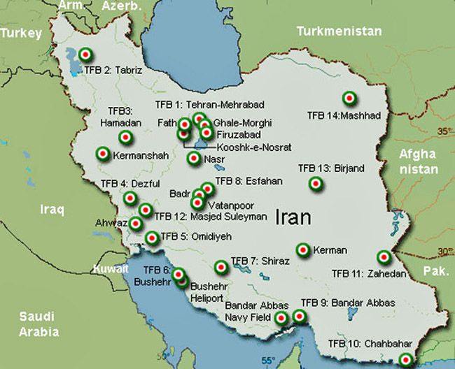 a map shows the location of several major cities in iraq, with their names marked