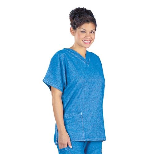 Denim Two Pocket Scrub Top Scrub Tops, Scrubs