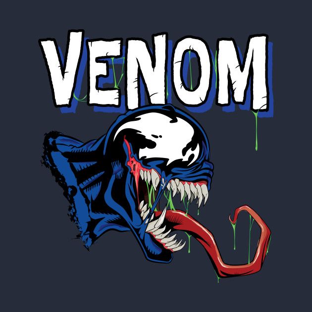 an image of a t - shirt with the word venom on it