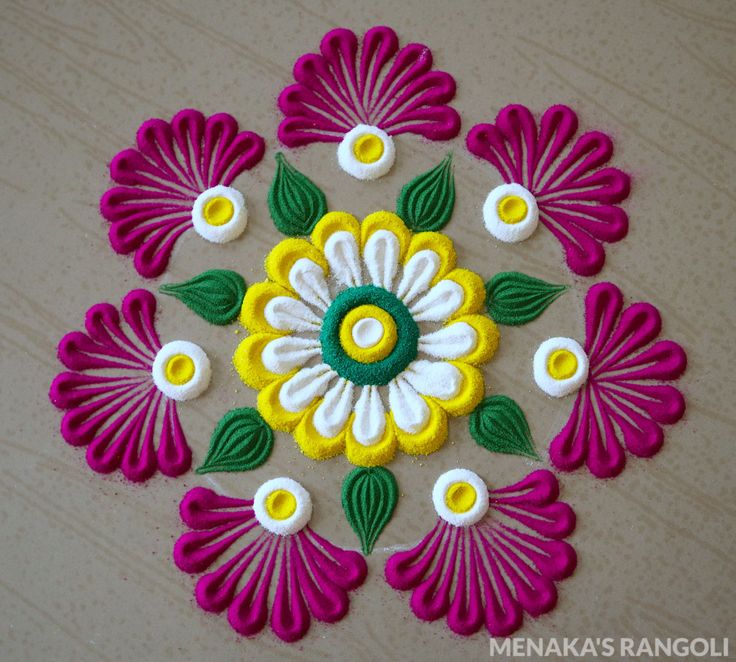 a colorful flower design is on the floor