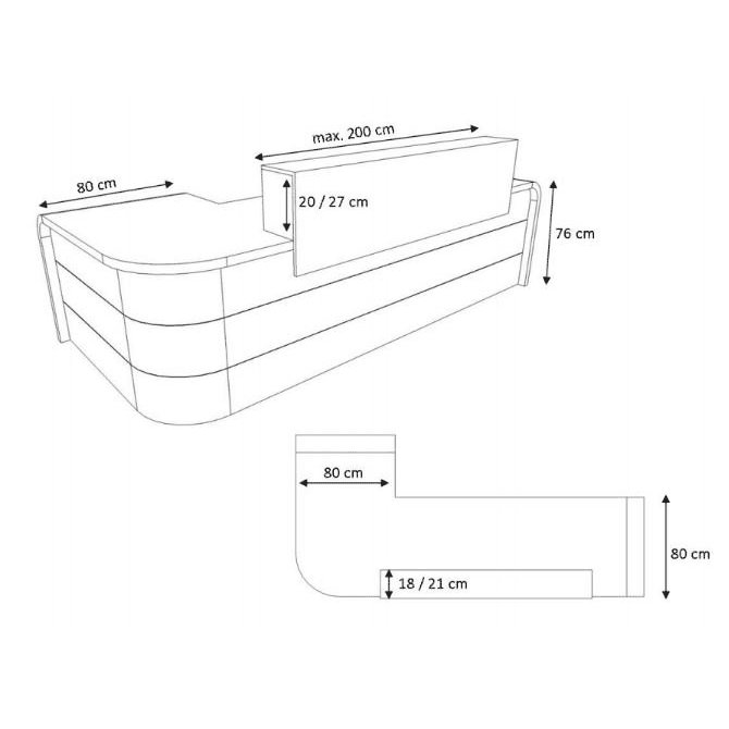 a drawing of the back end of a couch with measurements for it and how to measure it