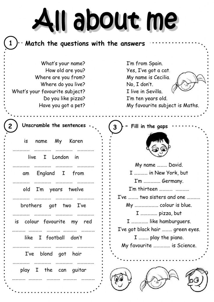 an all about me worksheet for kids