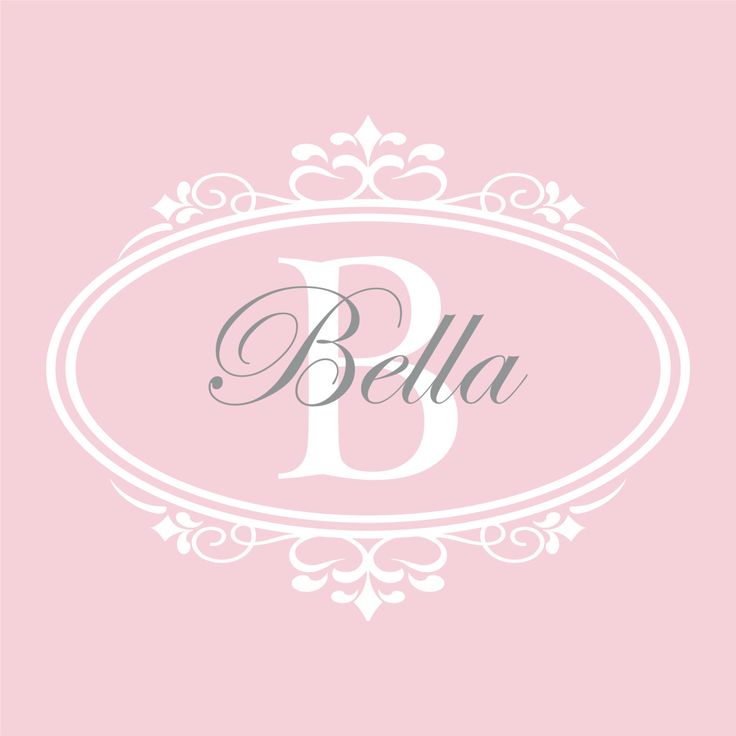 the letter b is shown in white on a light pink background with ornate border around it