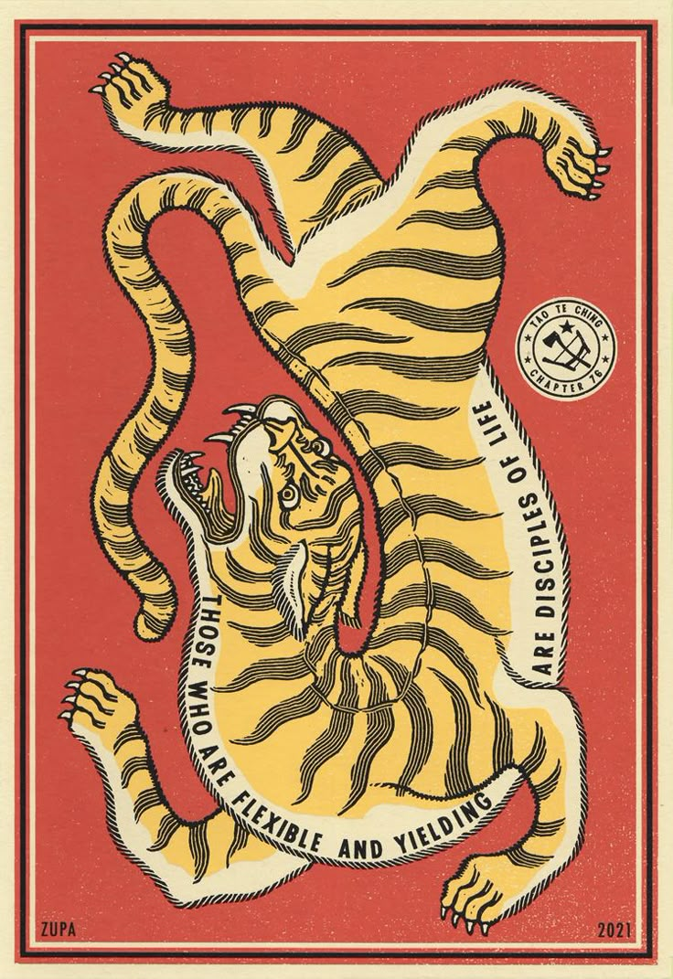 an image of a tiger on a red background