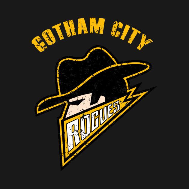 a black and yellow logo with the words, gotham city rodeos on it's chest