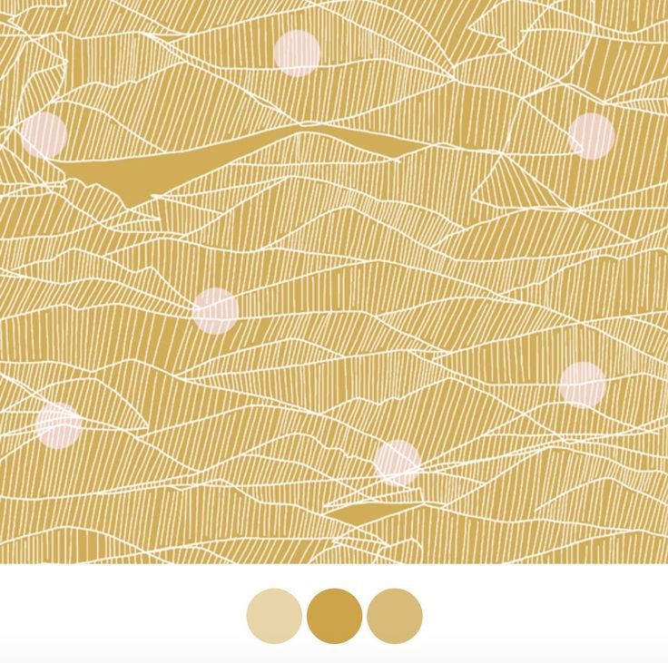 an abstract pattern with gold and white circles on it, as well as the background