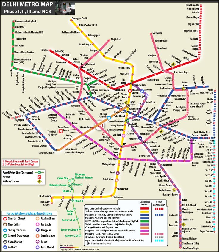 Proposed Delhi Metro Phase 3 Map showing the metro connectivity route ... image.