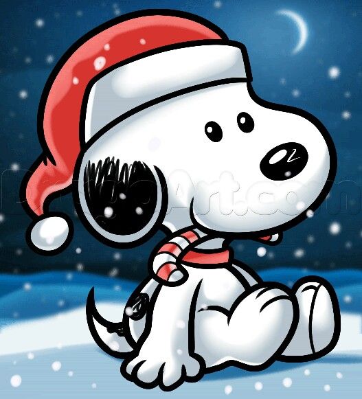 a cartoon dog wearing a santa claus hat