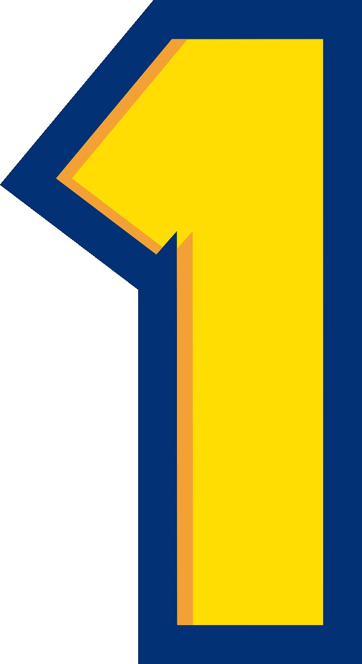 a yellow and blue arrow pointing to the left