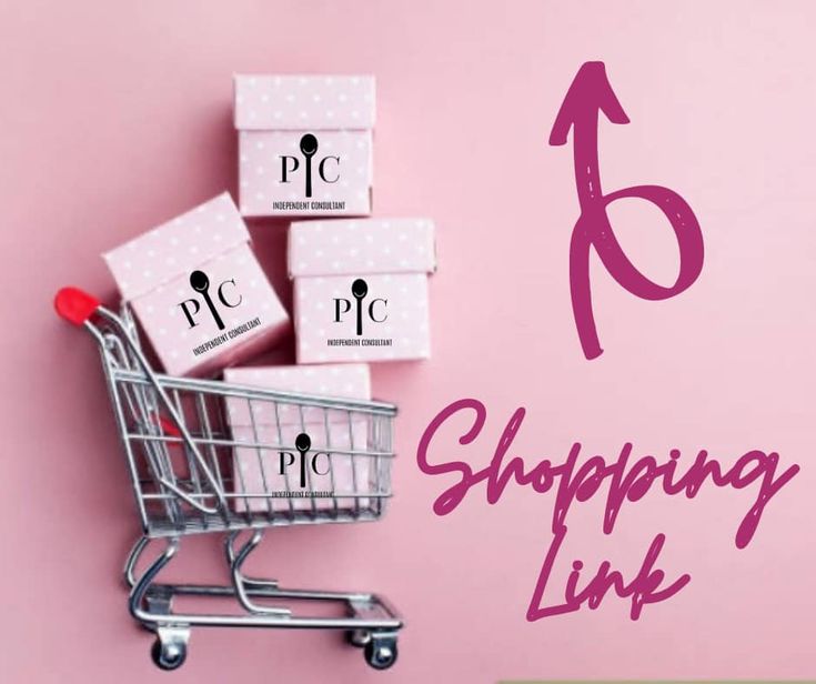 a shopping cart filled with boxes next to a pink wall and the words ppc on it