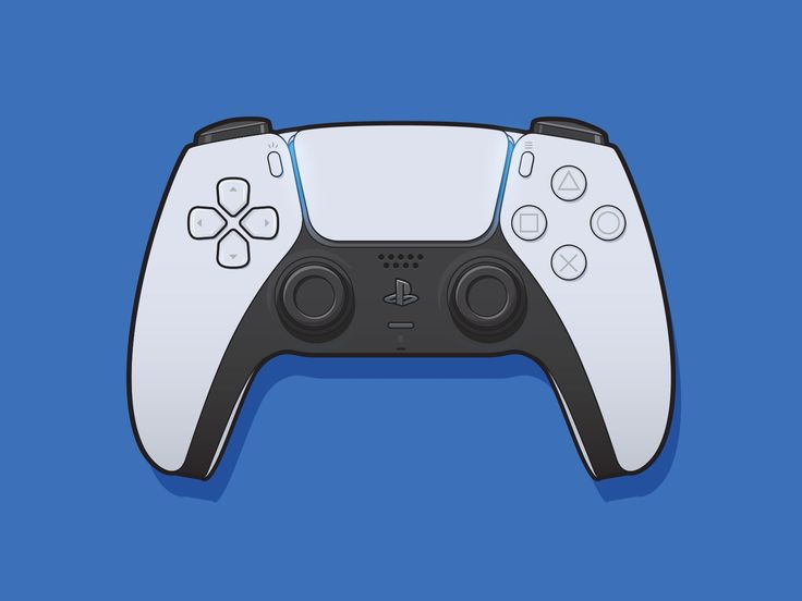 a video game controller on a blue background