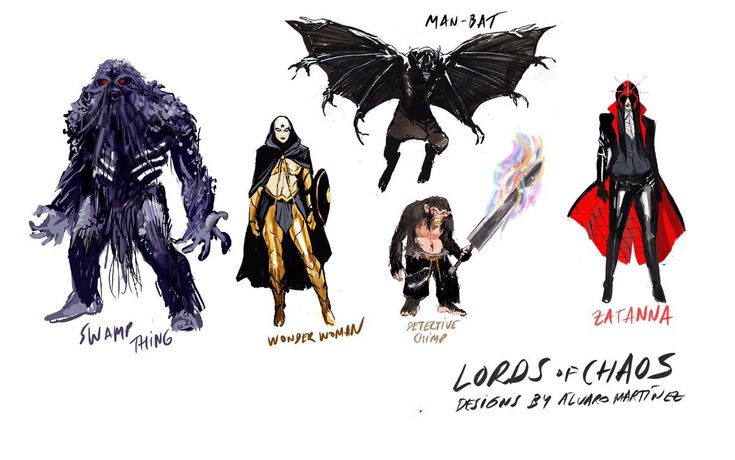 four different types of costumes and characters from the movie lord of chaos, including dracula, dracula