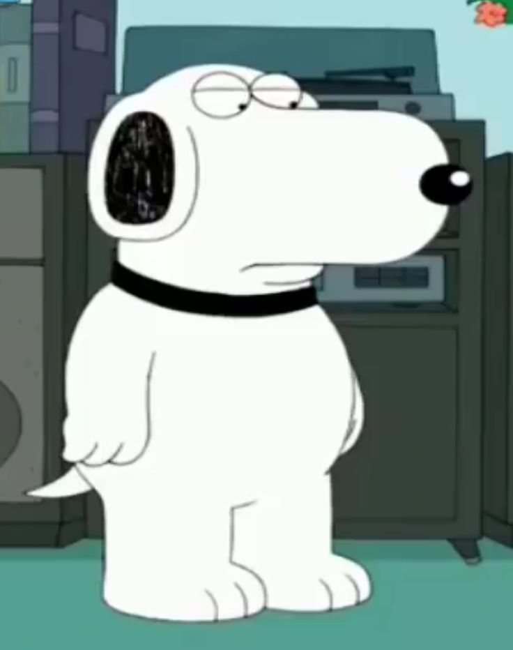 a cartoon dog standing in front of a tv