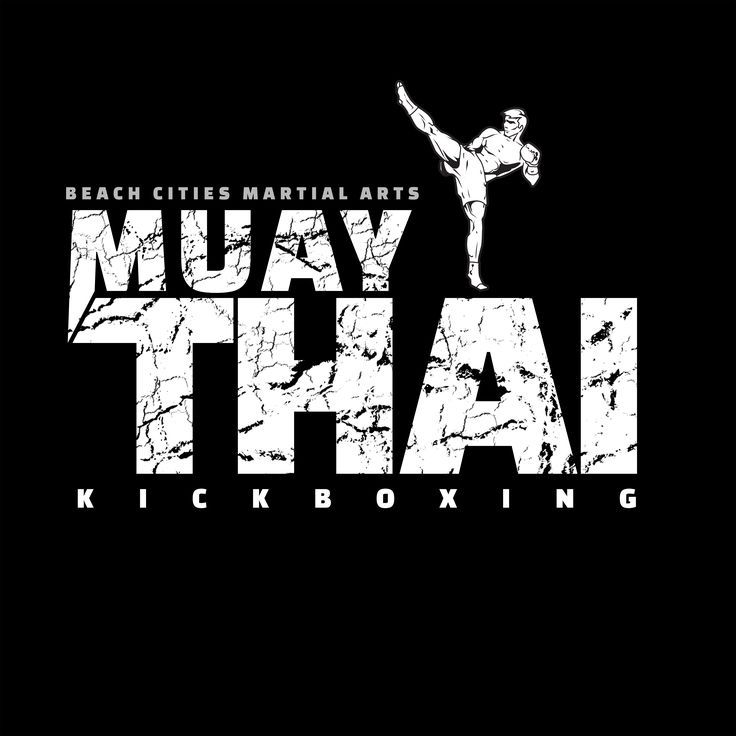 the logo for muay thai kickboxing, which is featured in black and white