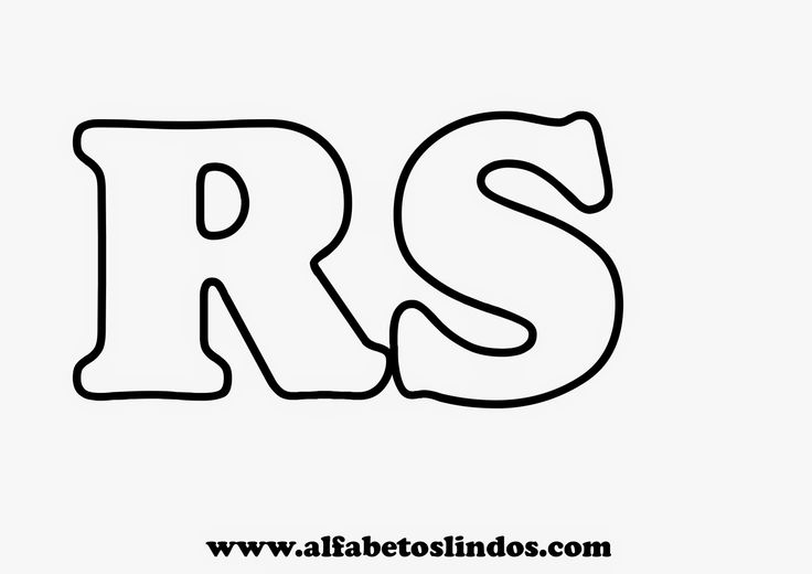 the letters r and s are outlined in black ink on a white background with text below