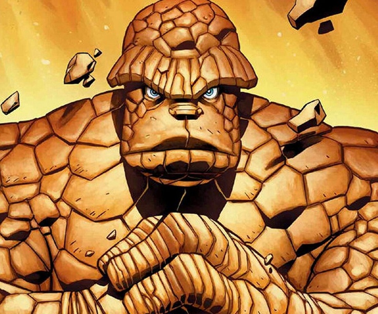 an image of the thing that appears to be from fantastic four, with his hands clasped in front of him