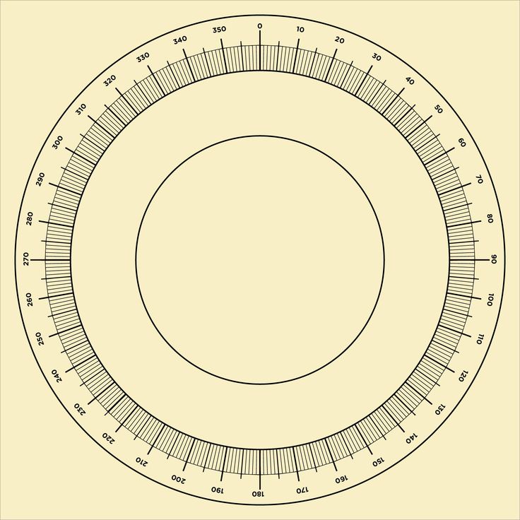 a drawing of a circle with lines and numbers on it, as well as the ...