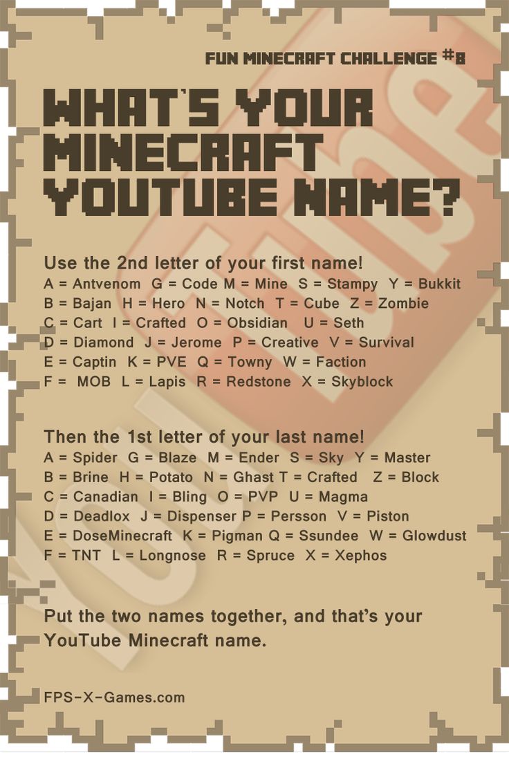 an old minecraft poster with the text what's your youtube name?