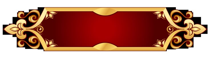 a red and gold frame with an ornate design on the bottom, in front of a white background