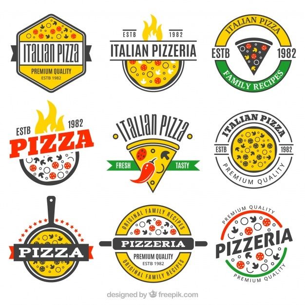 Set de logos de pizza vector gratuito | Free Vector #Freepik # ...