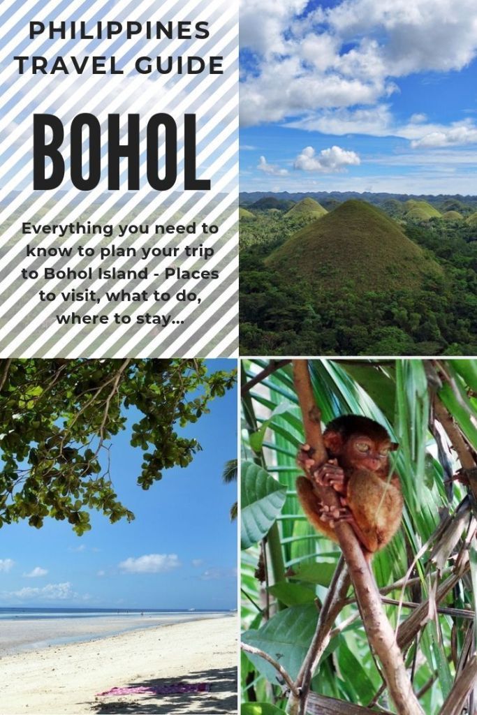 the philippines travel guide bohol is shown in three different pictures, including an image of a