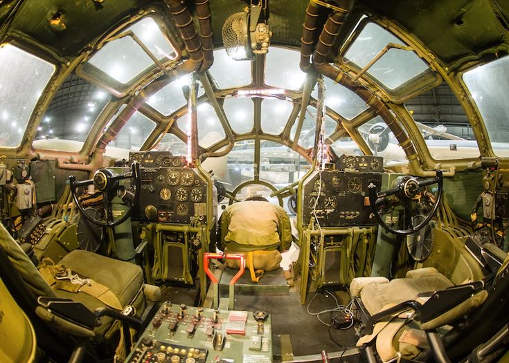 the inside of an airplane cockpit with multiple instruments and equipment in it's center