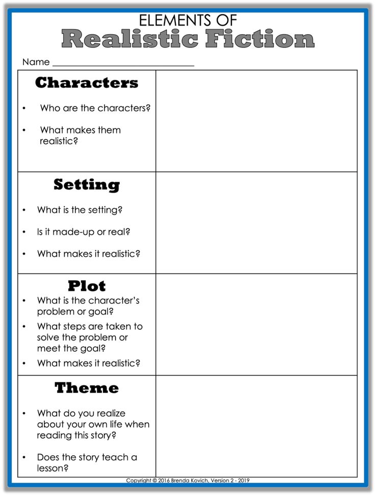 the elements of fiction worksheet for students to practice their reading skills and writing