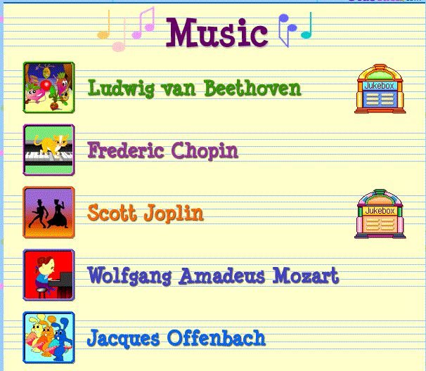 an image of music for children with the names and numbers in english, spanish, and french